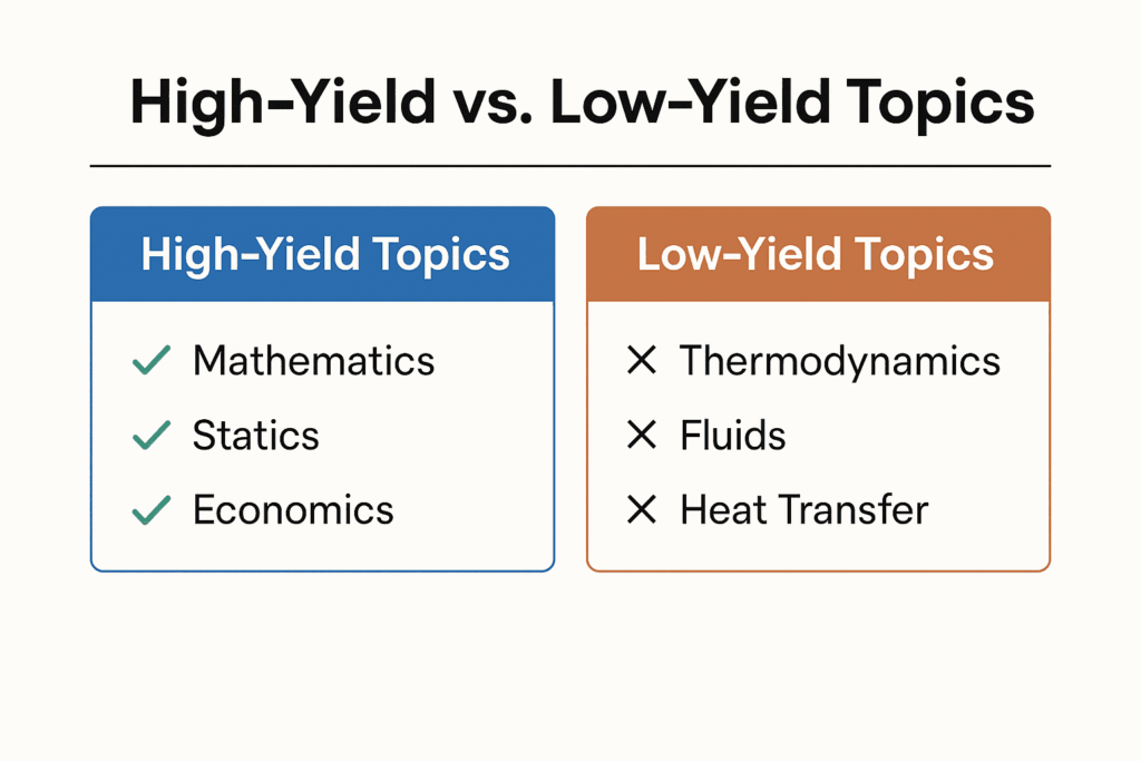 high-yield vs low-yield topics