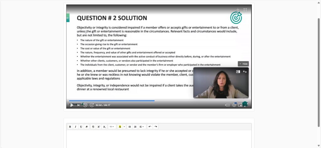 Gleim CPA practice question
