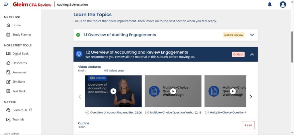 Gleim CPA video lectures