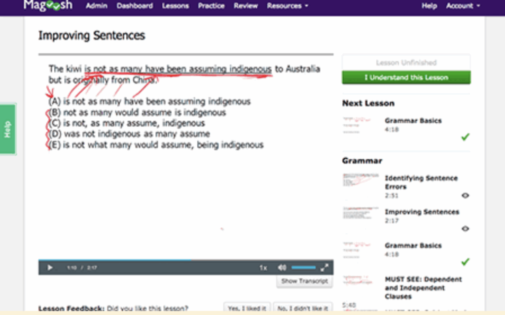 Magoosh LSAT practice