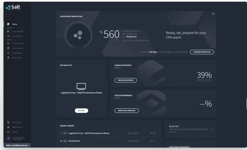 Salt Solutions dashboard