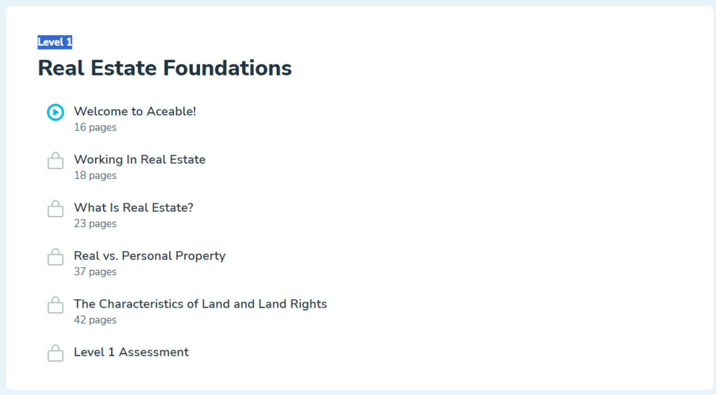 Aceable Real Estate foundations