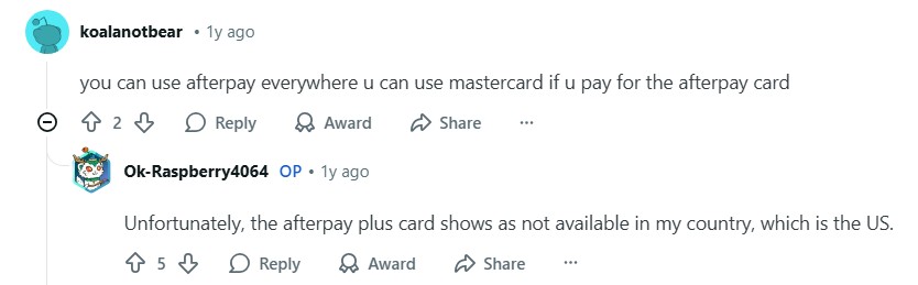 Afterpay Reddit