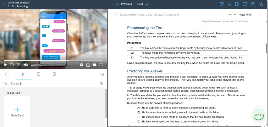 UWorld SAT study videos