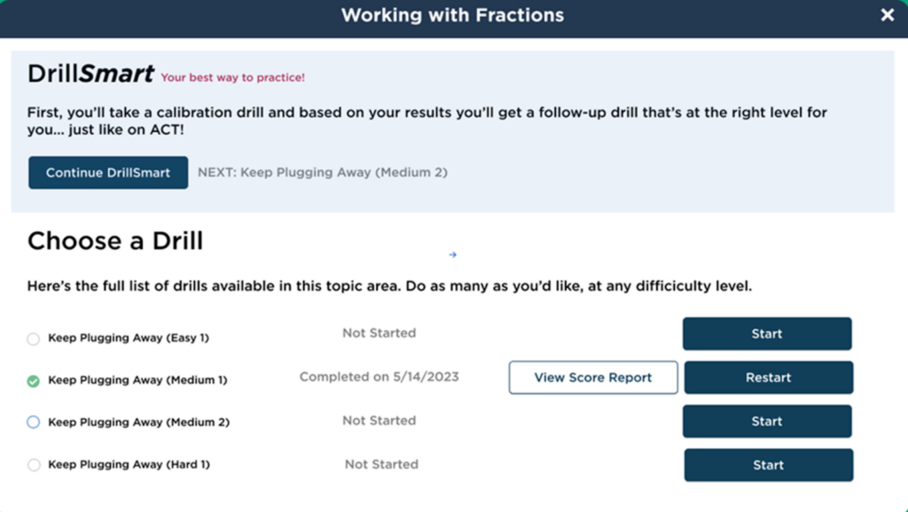 Princeton Review ACT drill