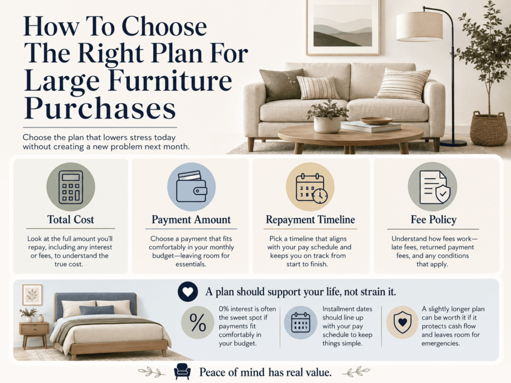 Buy now, pay later furniture financing infographic