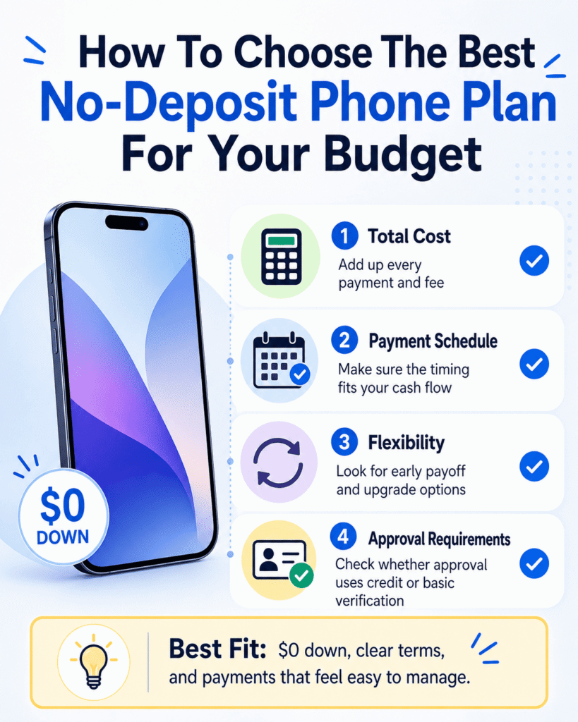 Buy now, pay later phones with no deposit infographic