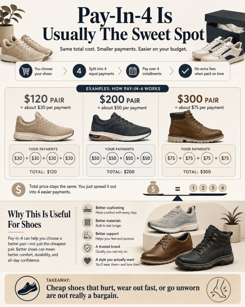 Buy now, pay later shoes infographic