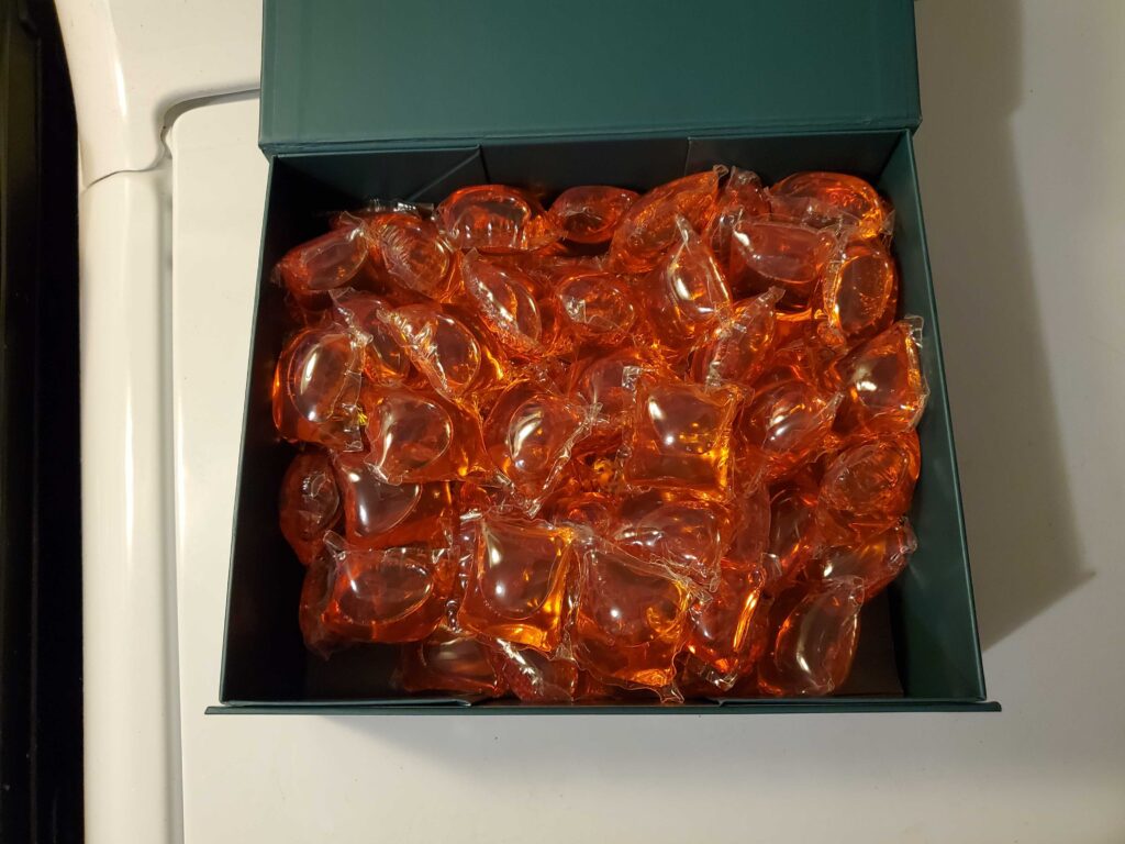 close up photo of Laundry Sauce detergent pods