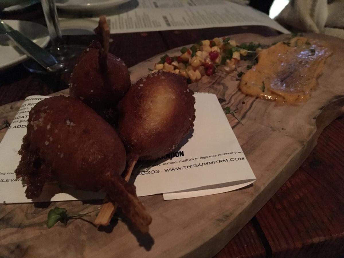 Crabcake corn dogs.