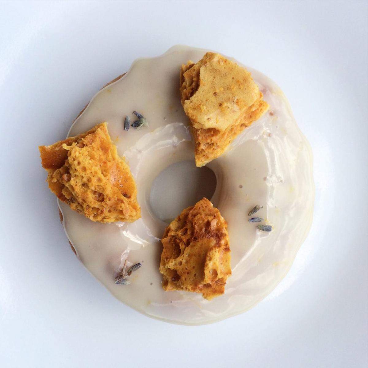Lavender honey with honeycomb candy. Photo courtesy of Pepperbox Doughnuts