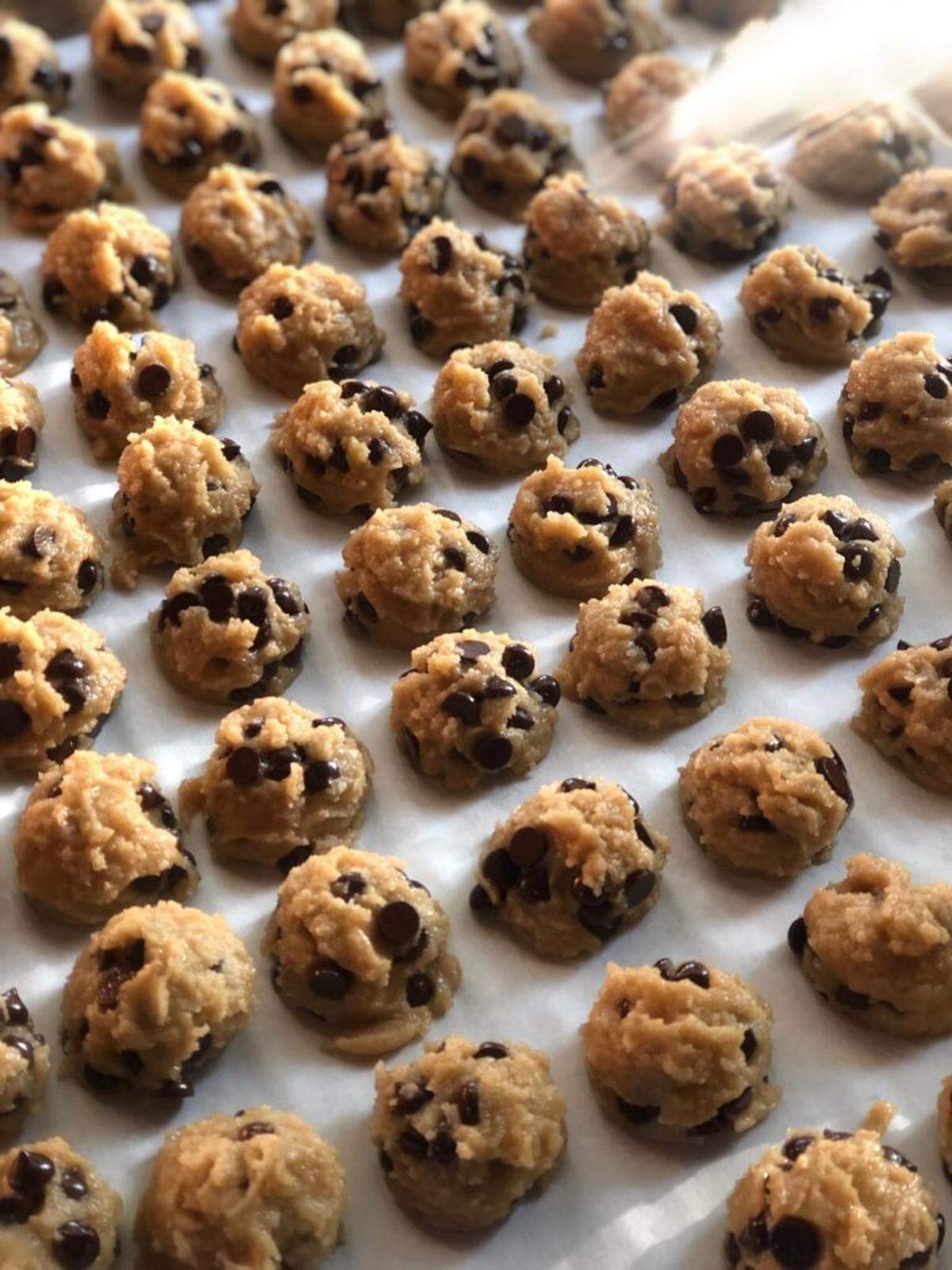 Courtesy of 300 East<br>Vegan chocolate chip cookies, ready to bake