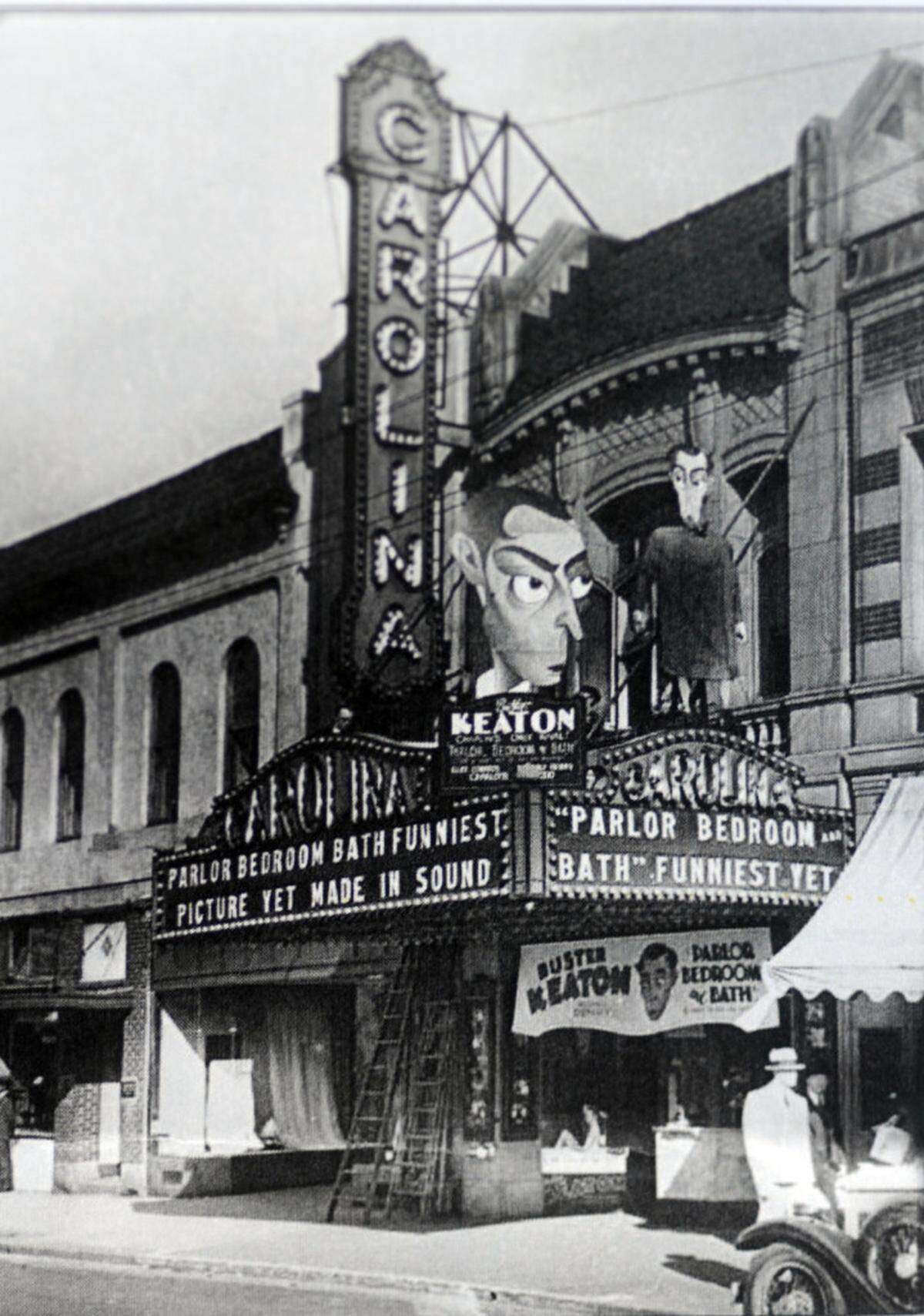 Silent film star Buster Keaton’s early talkie, “Parlor, Bedroom and Bath,” opened in 1931 at Carolina Theatre.