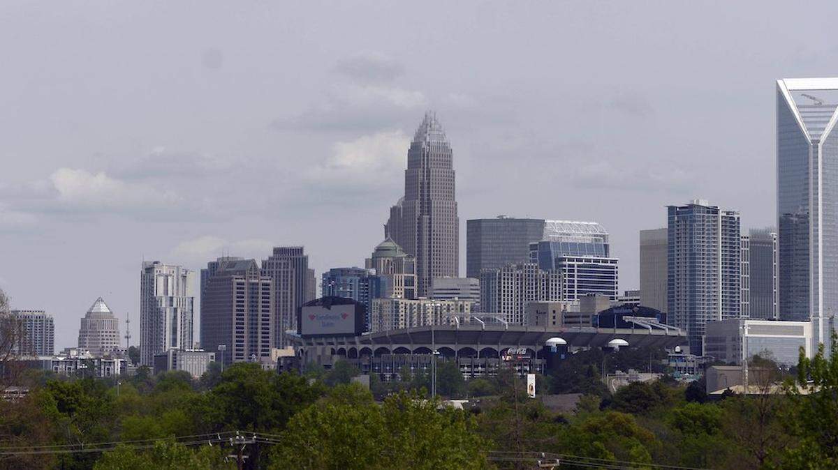 High clouds float over the Charlotte skyline on Wednesday, April 12, 2017, as warm weather continues in the area. The nice weather is expected to continue through Thursday with Intervals of clouds and sunshine and a forecasted high of 78F.