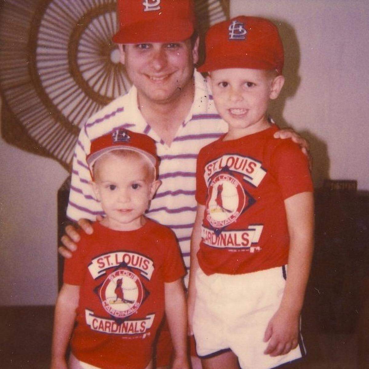 Johnny Wakefield, right, with his brother and dad.