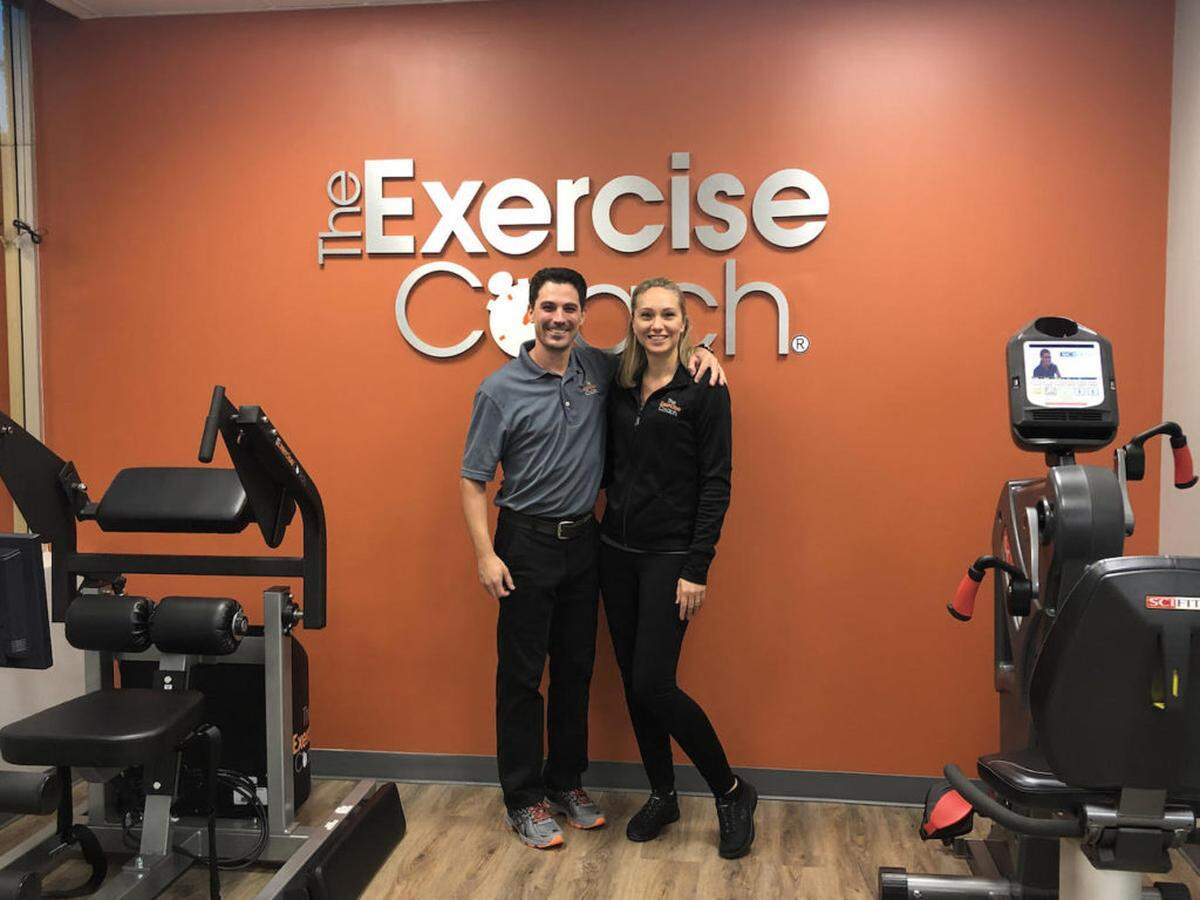 Courtesy of The Exercise Coach<br>Owners Christopher and Jenafer Carelli