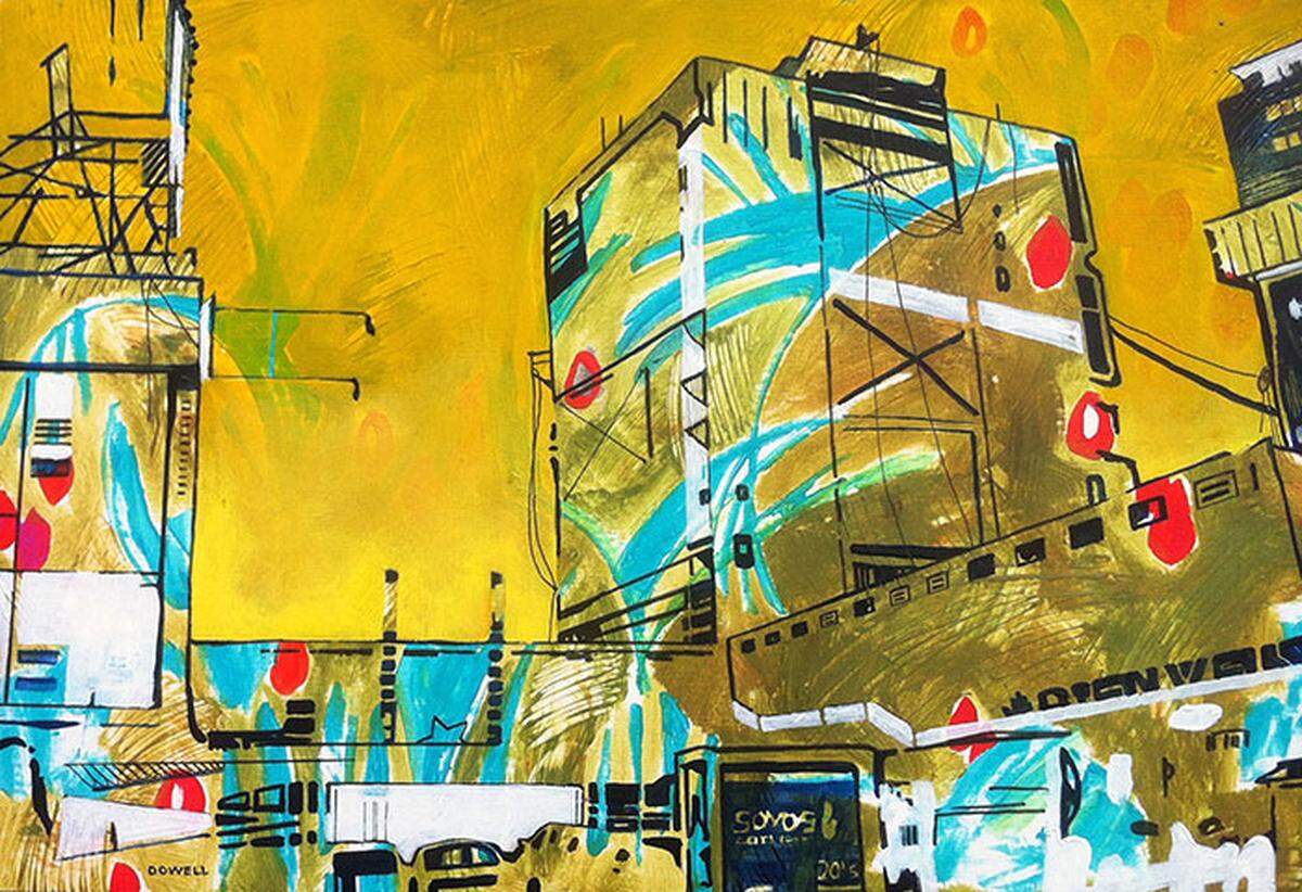 Local artist Sharon Dowell, whose work is seen here, is the co-curator of this year's UNC Charlotte student and alumni art exhibition.