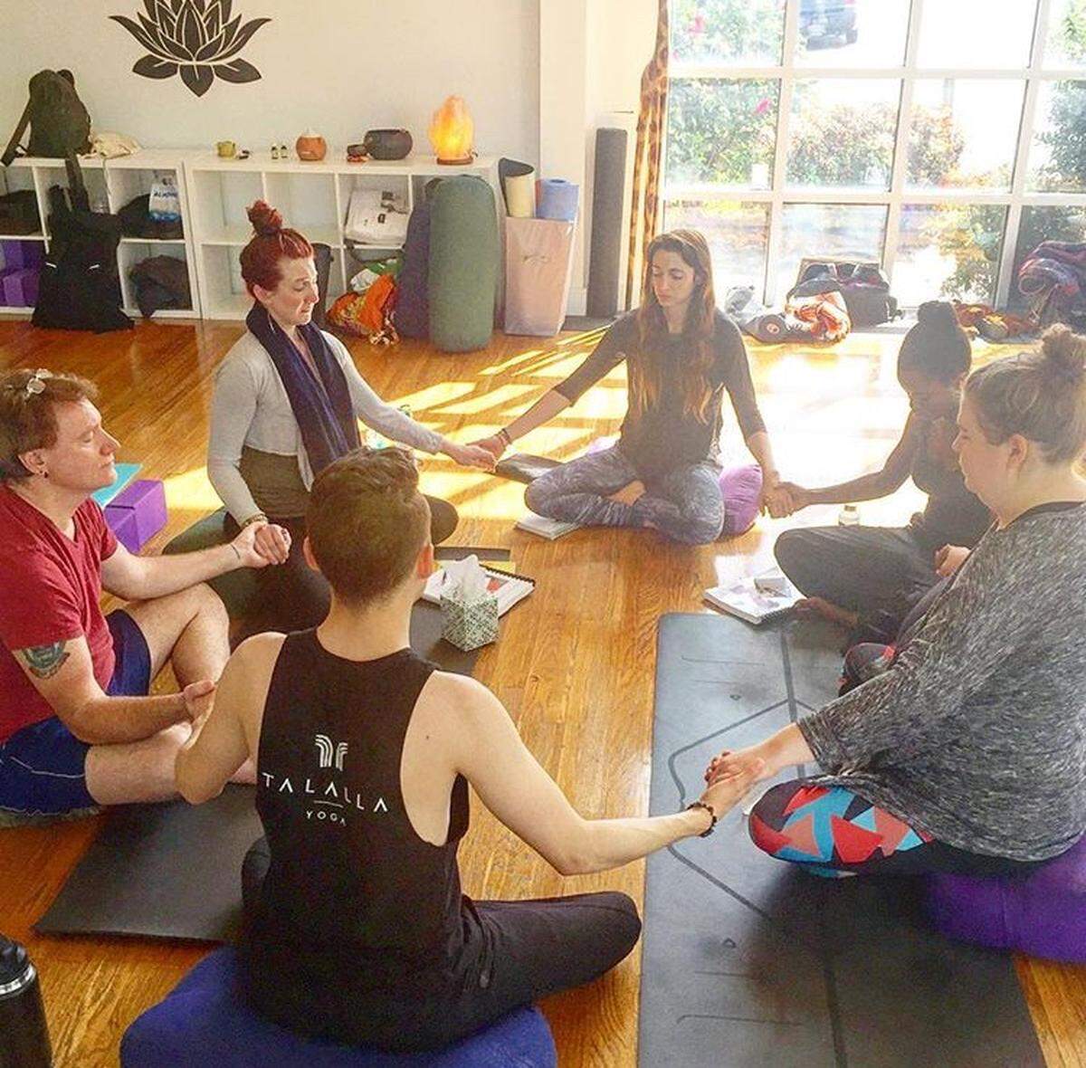 Courtesy of Tai Dorn<br/>Tai Dorn leads private yoga trainings in Charlotte.