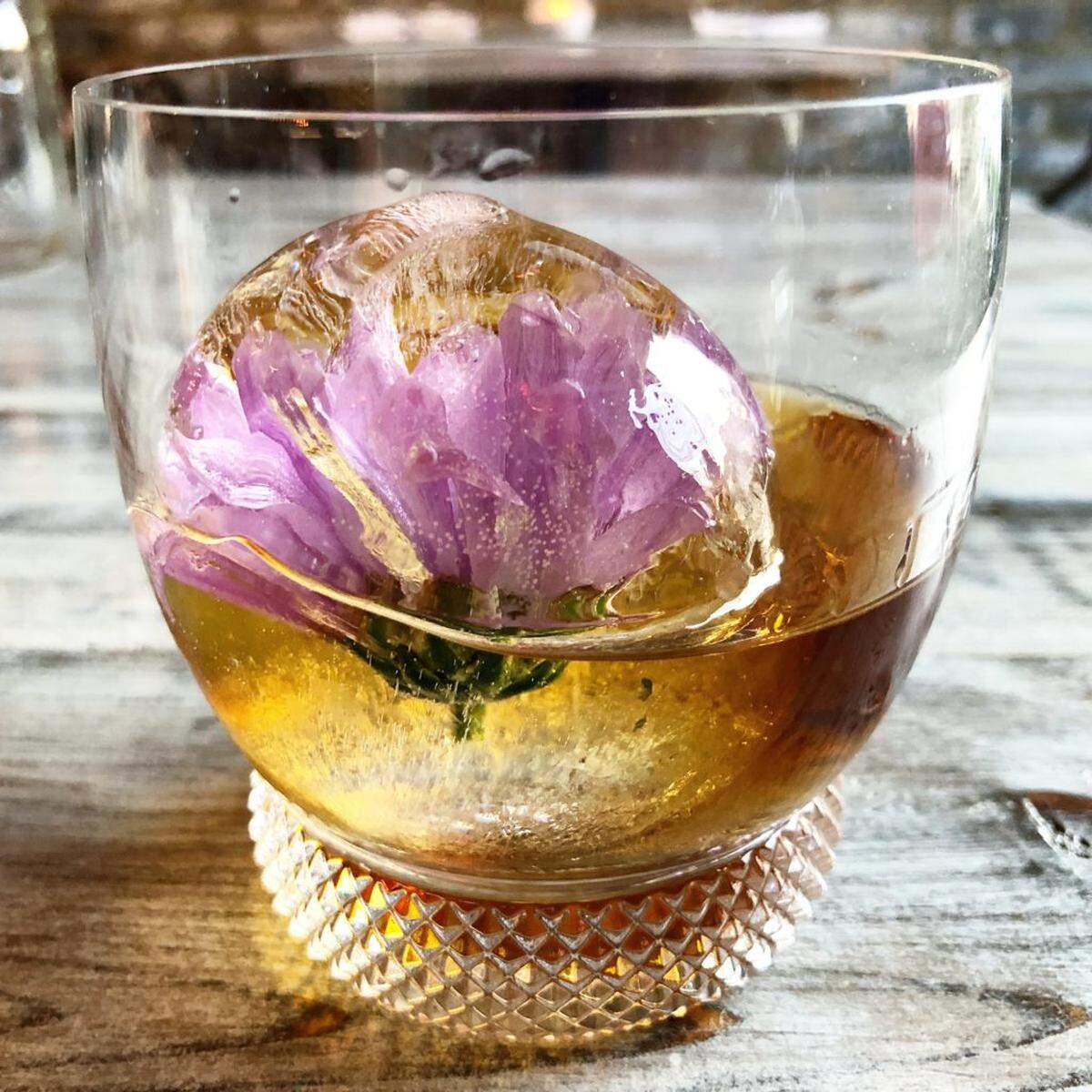Whiskey over Flower Ice