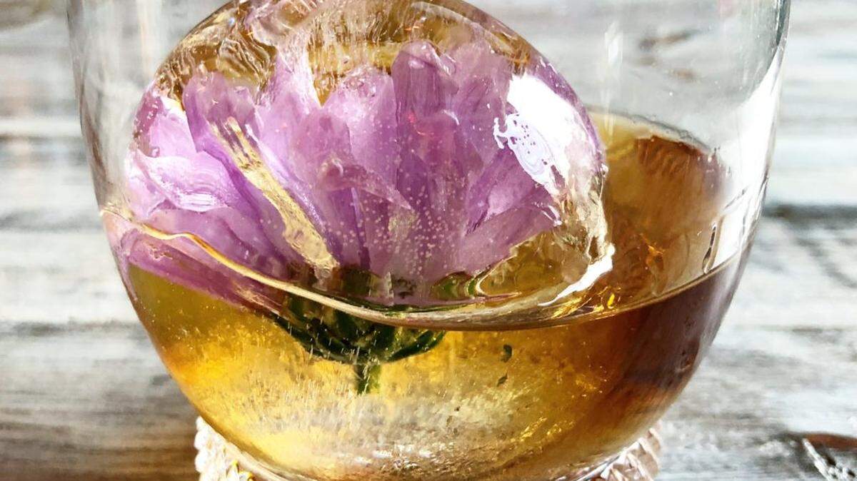 Whiskey over Flower Ice
