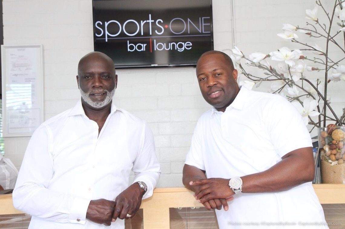 Courtesy of Sports One Charlotte/CharlotteFive archives<br/>Peter Thomas, left