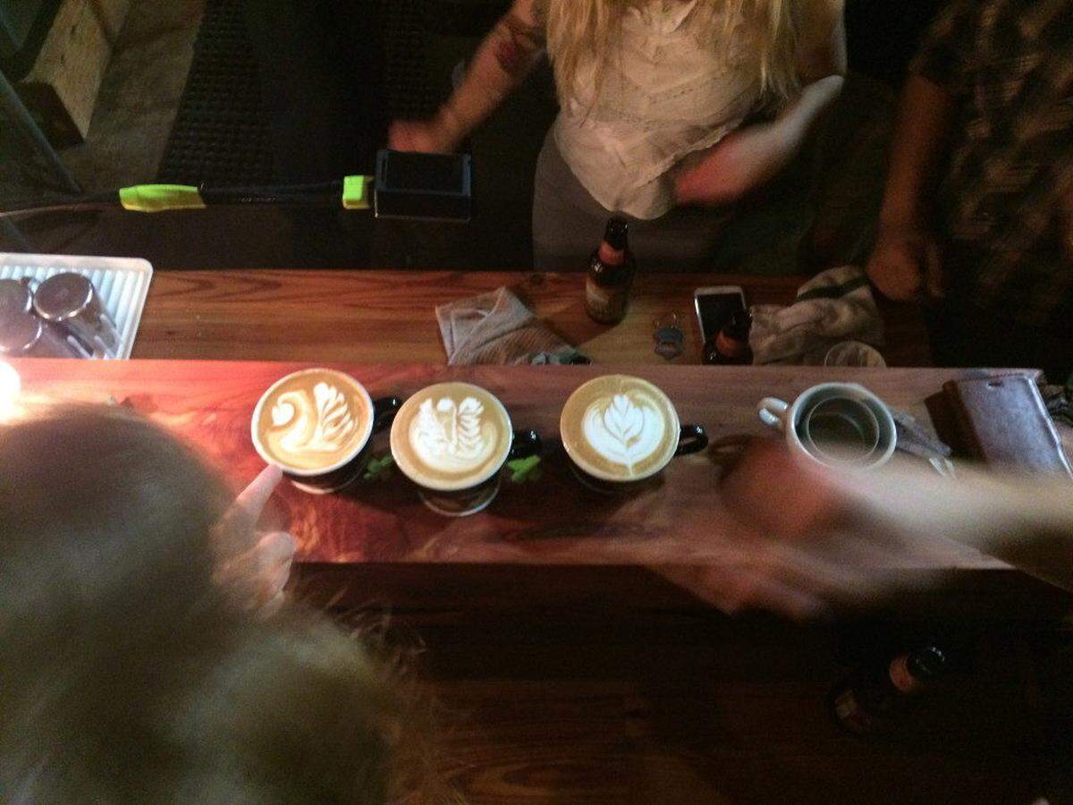 Latte art competition hosted by Not Just Coffee at Atherton Mill