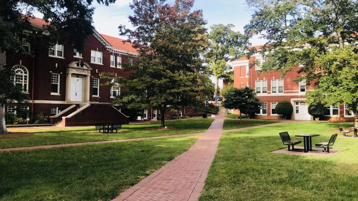 Queens University of Charlotte campus. The Royals are playing in the NCAA Division II men’s basketball tournament.