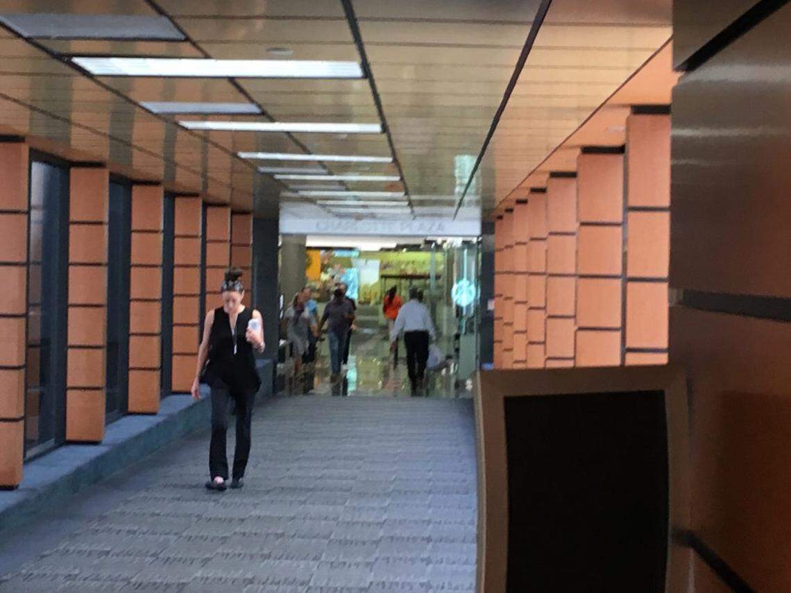 Photo by Jillian Mueller<br>The tunnel that connects One Wells Fargo Center to Charlotte Plaza