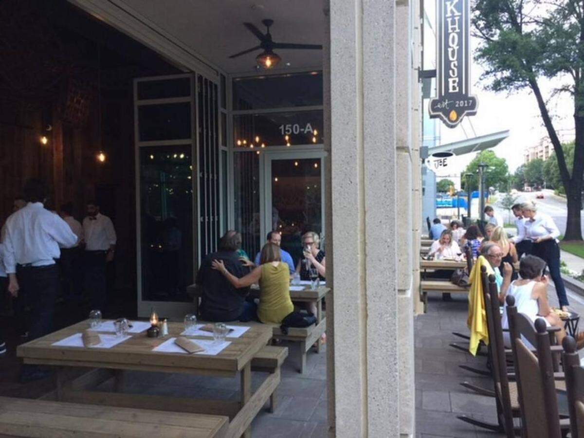 Opening the windows allows diners to feel both inside and outside at The Packhouse.