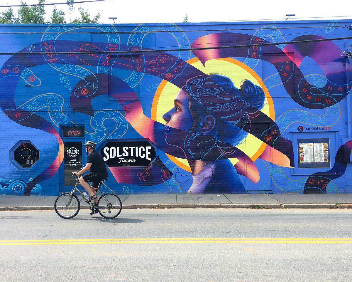 You can find the Solstice Tavern mural at 3211 N. Davidson St.&nbsp;