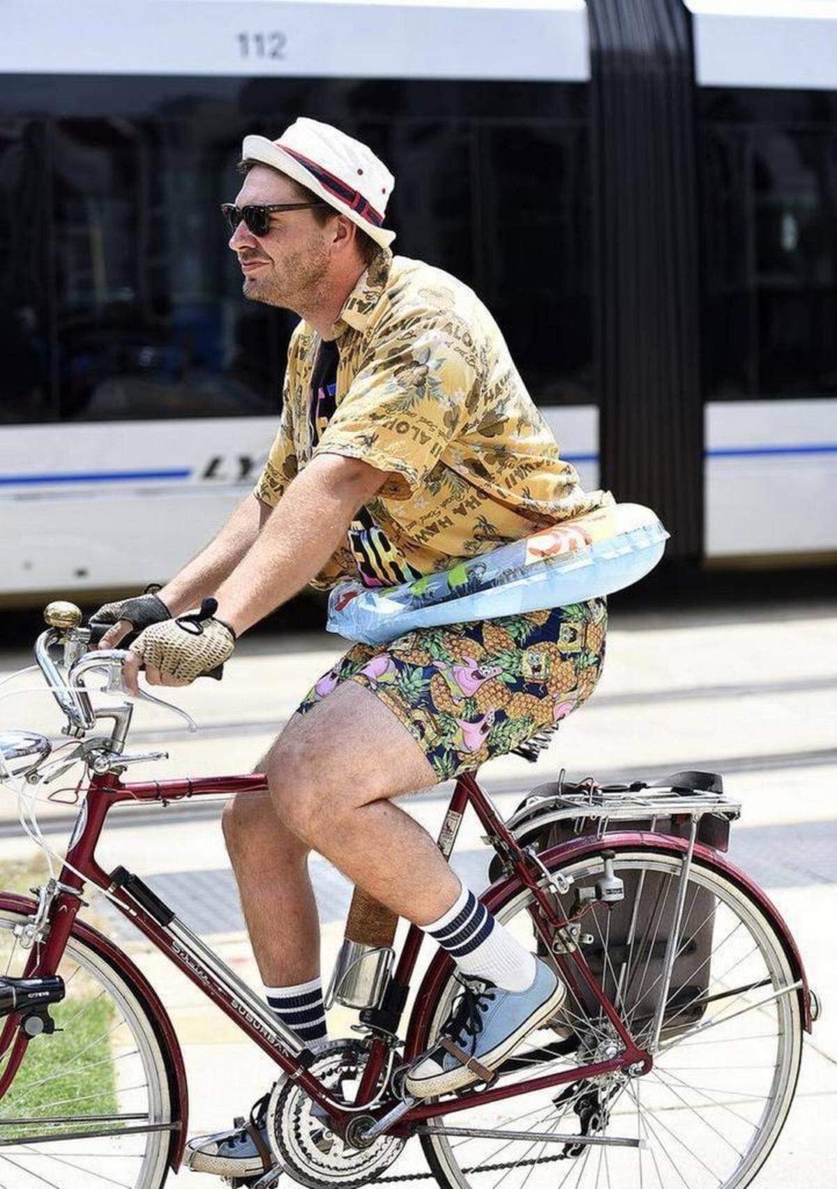 Dressed for a day at the beach: Darien Price.