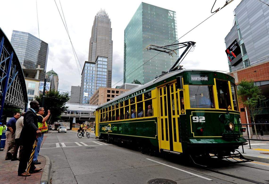 Charlotte opened its first streetcar line in 77 years on Tuesday, July 14, 2015 with a ceremony attended by former mayor and current U.S. Transportation Secretary Anthony Foxx.
