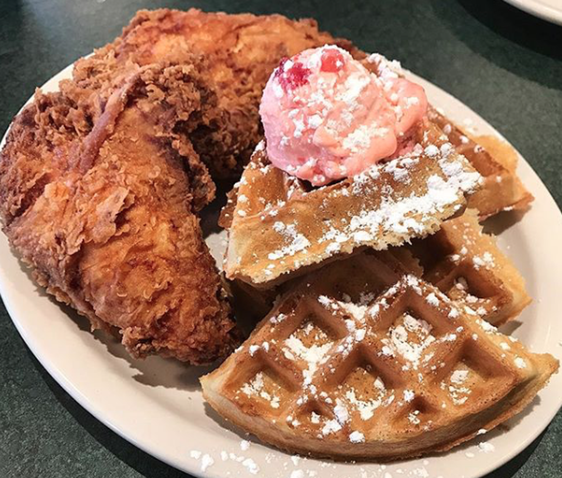 Fried Chicken N Waffles via Sweet Seoul's Instagram