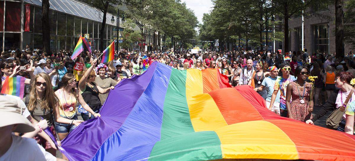 Celebrations during a previous Charlotte Pride Festival. This year the festival is canceled to limit community spread of the coronavirus. Courtesy of Charlotte Pride.