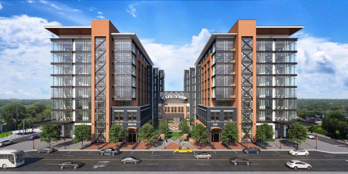 Courtesy of Beacon Partners<br>The RailYard rendering