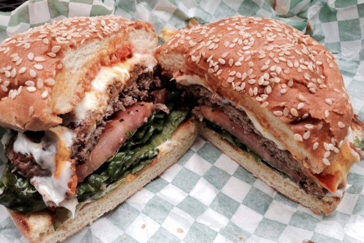 Clover Joe's cheeseburger all the way