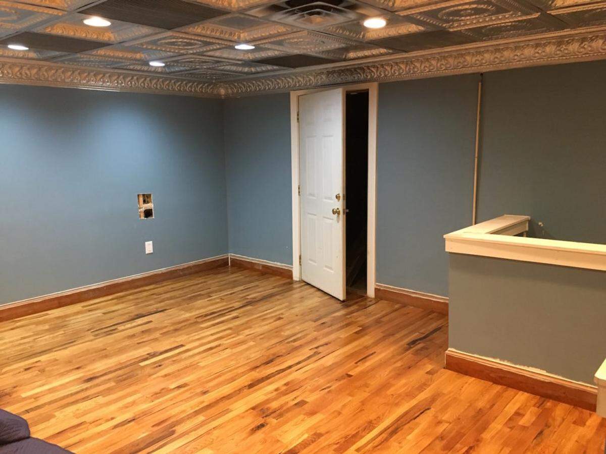 The upstairs loft area