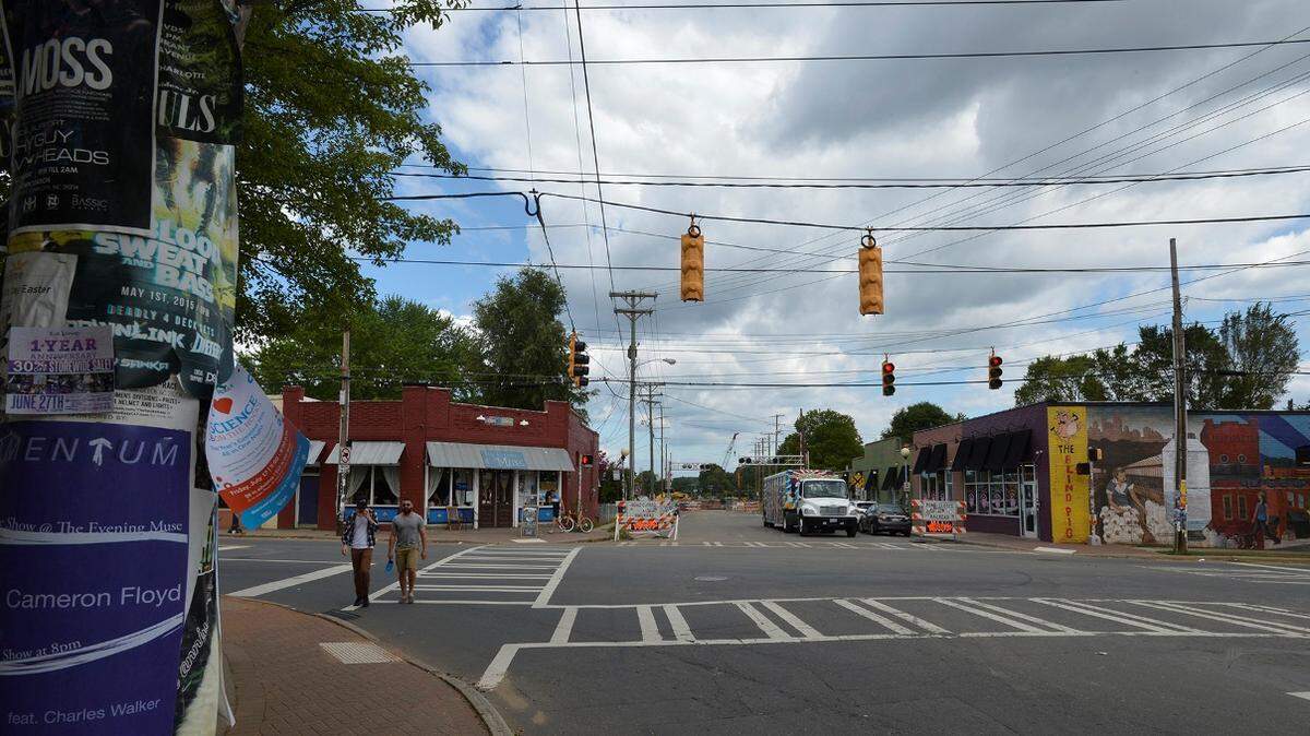 The intersection of North Davidson Street and East 36th street near the near the site of a proposed Crescent Communities redevelopment in NoDa, Wednesday, July 15, 2015.

The  Blue Line extension development is causing a surge of new construction following the track in the area.