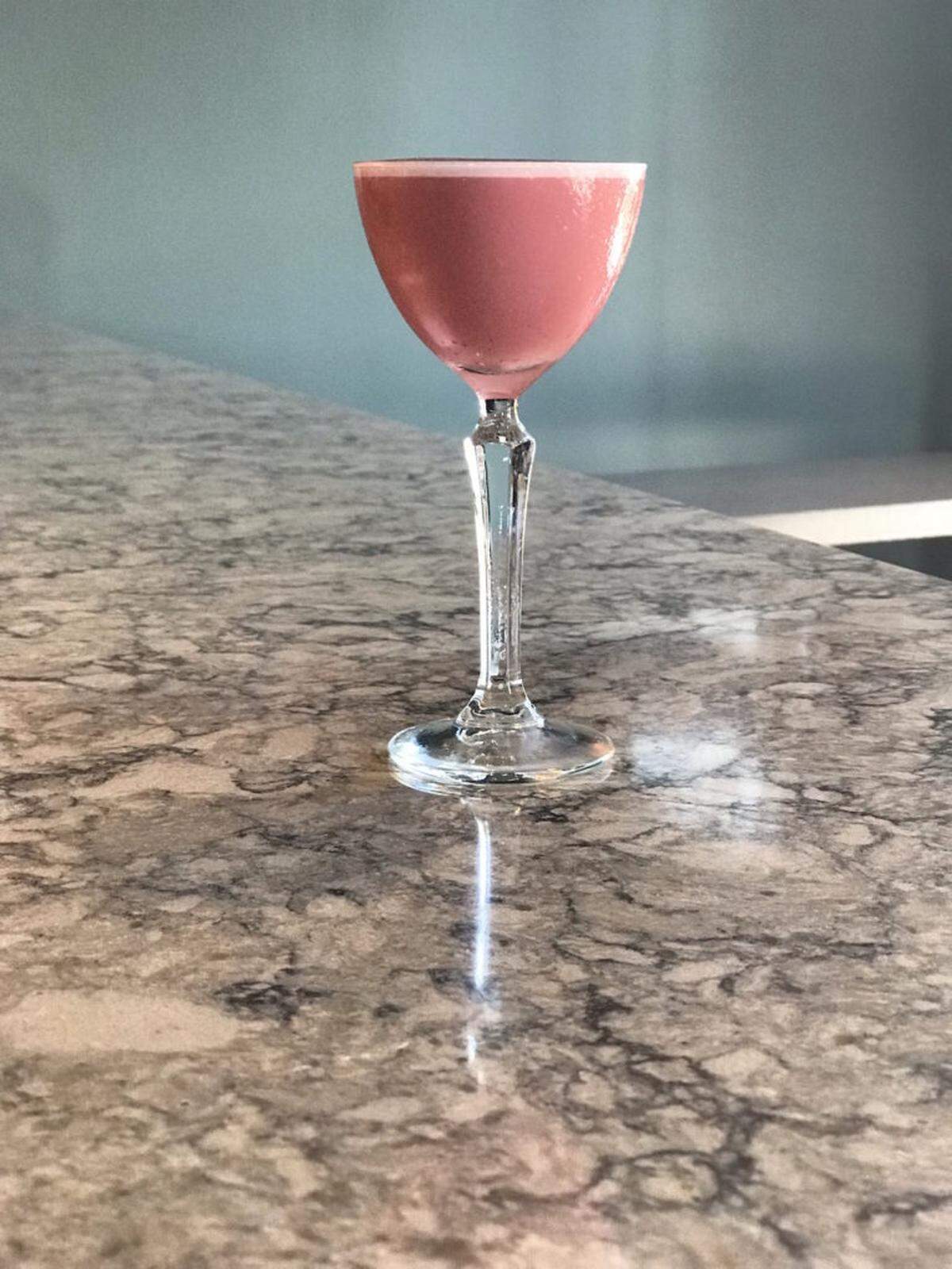 Courtesy of Zeppelin<br/>The I Got The Juice mocktail at Zeppelin is made with a mix of fresh lemon juice and house made grenadine, pomegranate juice, locally sourced and house-made strawberry lemongrass syrup, half and half, and a grated nutmeg garnish.