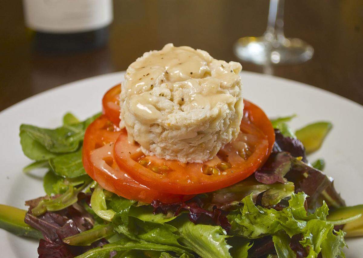 Crab cake salad.