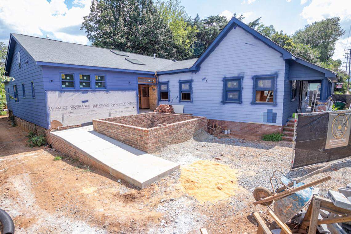 The Goodyear House in July 2019, mid-transformation.