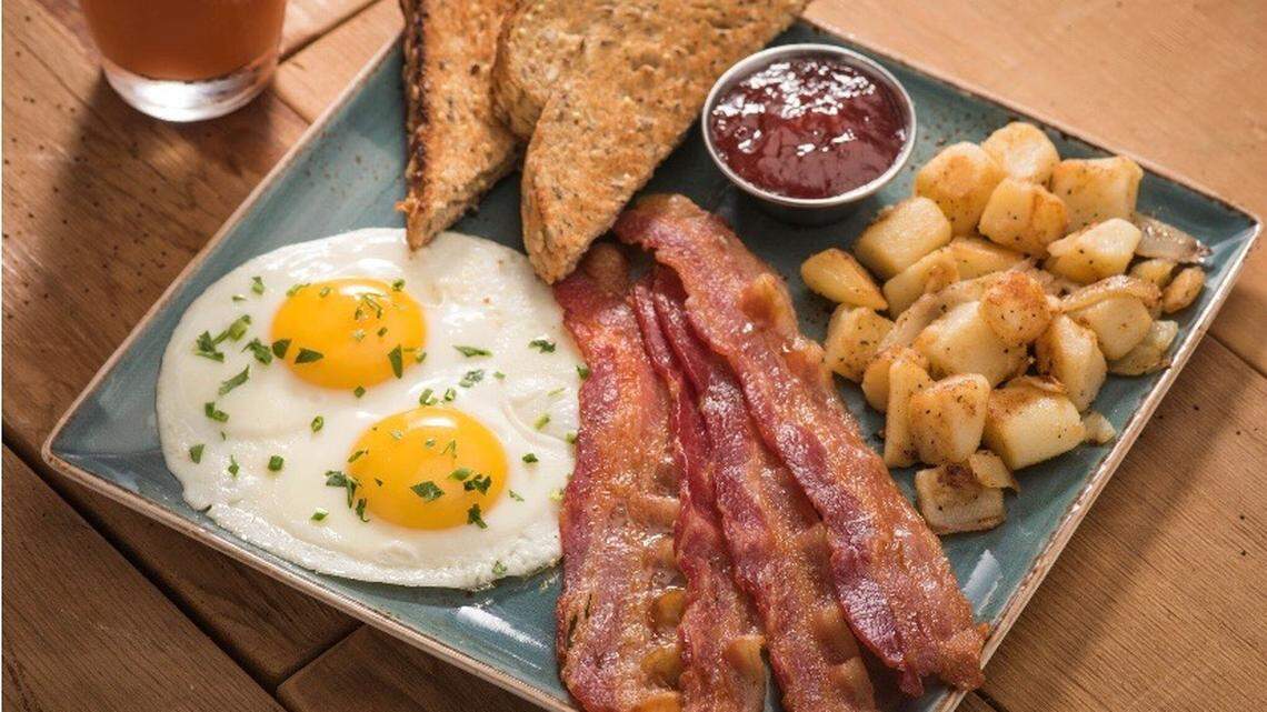 Courtesy of First Watch<br>The Traditional features two fresh cage-free eggs any style with your choice of bacon, smoked ham, savory chicken sausage patties, turkey or pork sausage links. It's served with whole grain artisan toast or Udi's Gluten Free toast, all-natural house preserves and fresh, seasoned potatoes.