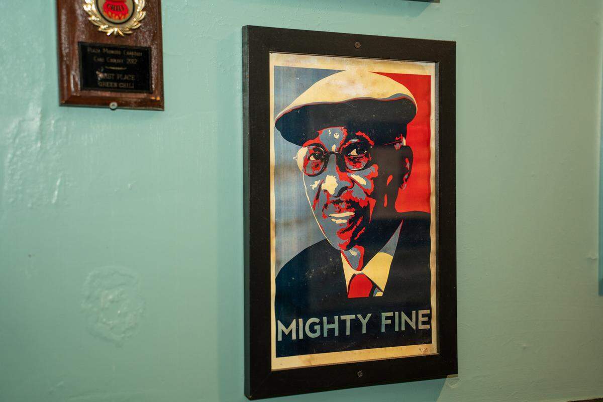 Photographer Alex Cason took a photo of Mr. Roy that was manipulated into a poster and now is displayed at Diamond and other local restaurants. “Mighty fine” is one of Mr. Roy’s favorite sayings.