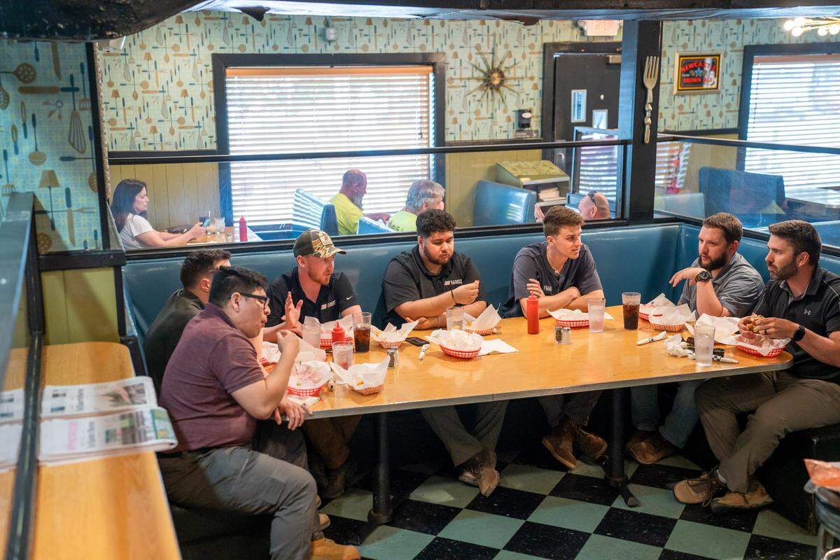 Patrons eating at Diamond Restaurant.
