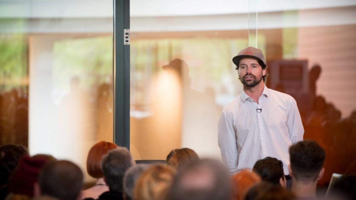 Cooper Lambla, the speaker at April's CreativeMornings/Charlotte event.