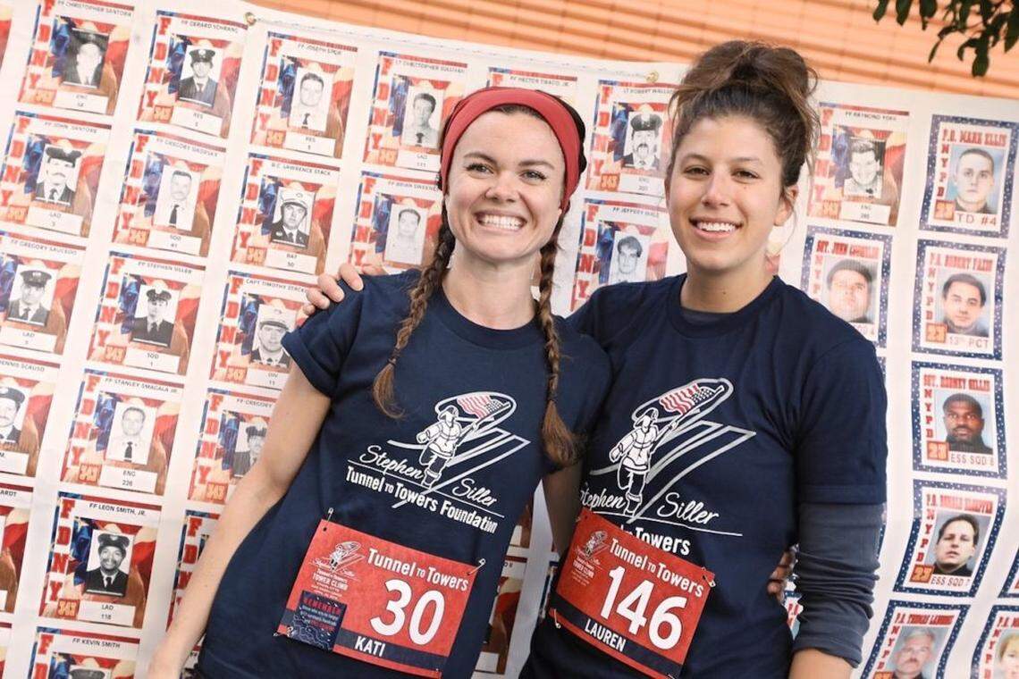 Tunnel to Towers with Kati Buckner (left) and Lauren Lapoint. Photo by Wanda Koch