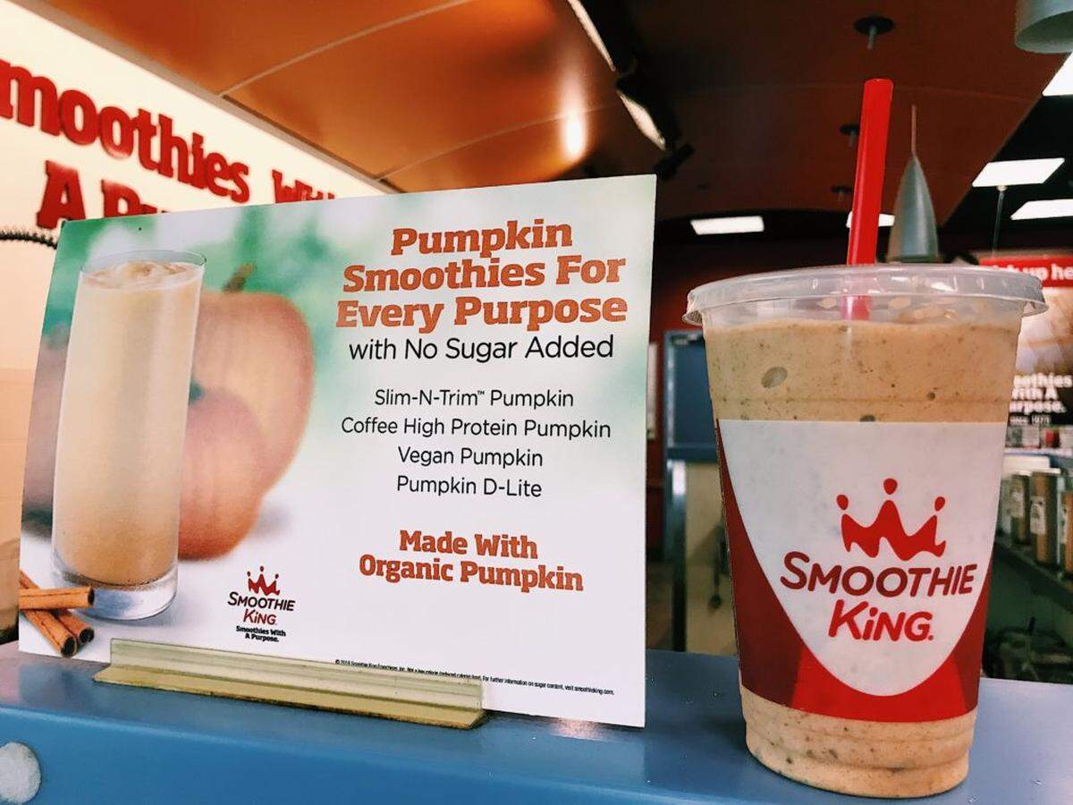Pumpkin D-Lite smoothie from Smoothie King. Photo by Chyna Blackmon