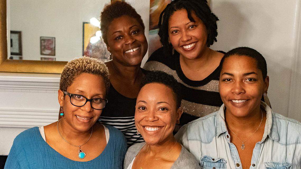 Photo by Alex Cason<br /> Bottom row, from left:  Christy Lee, Tiya Maynard, Kelley Carboni-Woods. Top row, from left: Tanqueray Edwards, Jasmine Hines. Not pictured: Setarra DeVeaux Robinson