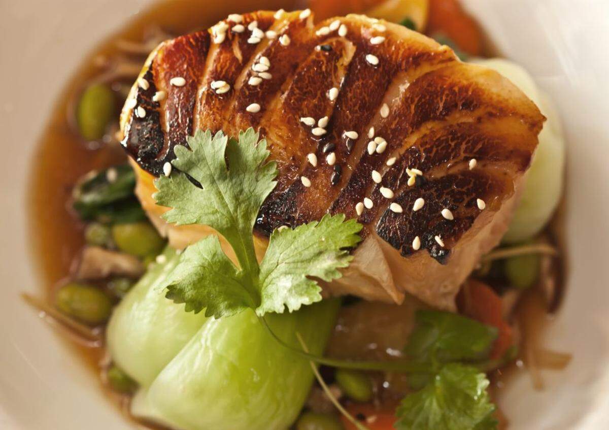 CharlotteFive archives<br>Sake Marinated Seabass at Upstream.