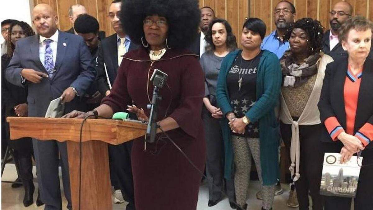 Jim Morrill/The Charlotte  Observer<br/>NACCP President Corine Mack said the organization is looking for “concrete, sustainable change” to address lingering problems of poverty and racial discrimination.